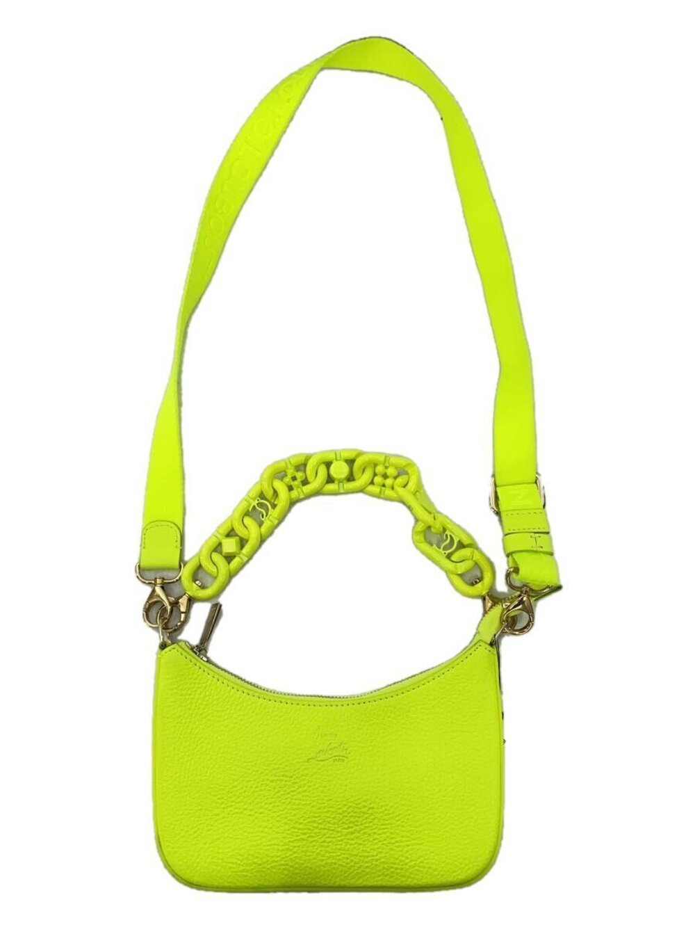 Christian Louboutin Shoulder Bag Leather Yellow LOUBILA CALF EMP